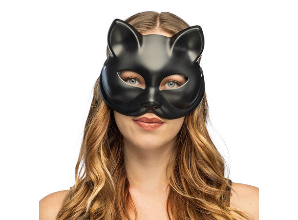 Halvmaske - Katt - Sort 1 Halvmaske til voksen 