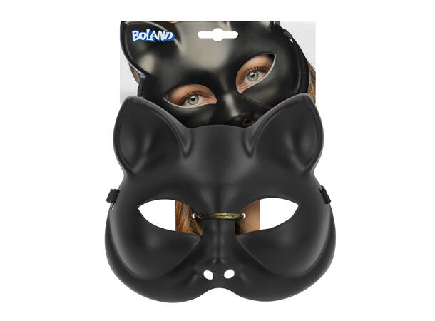 Halvmaske - Katt - Sort 1 Halvmaske til voksen 