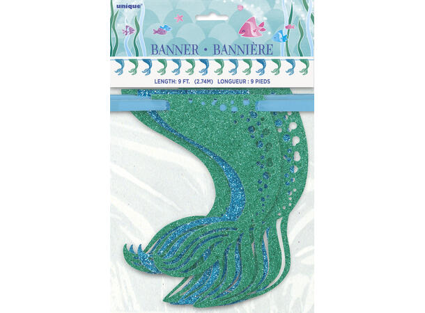 Havfrue 1 Papirgirlander glitter - 2,7m