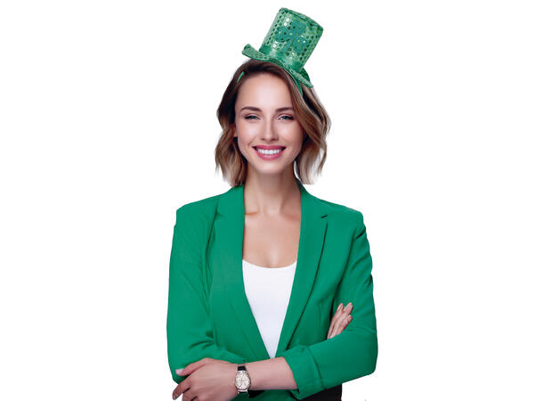 Hårbøyle med hatt - St. Patricks Day 1 Hårbøyle i plast 