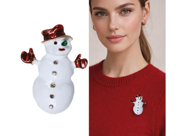 Julebrosje - Snømann 1 Brosje i metall - 5,5cm 