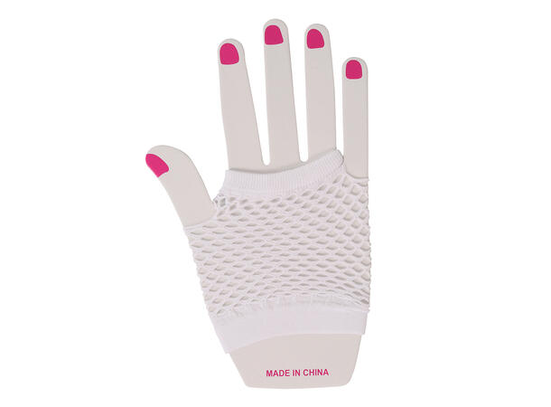 Korte nettinghansker - Hvite 1 Par fingerløse hansker - 11cm 