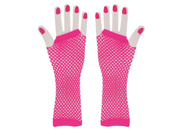 Lange nettinghansker - Neon Rosa 1 Par fingerløse hansker - 26cm 