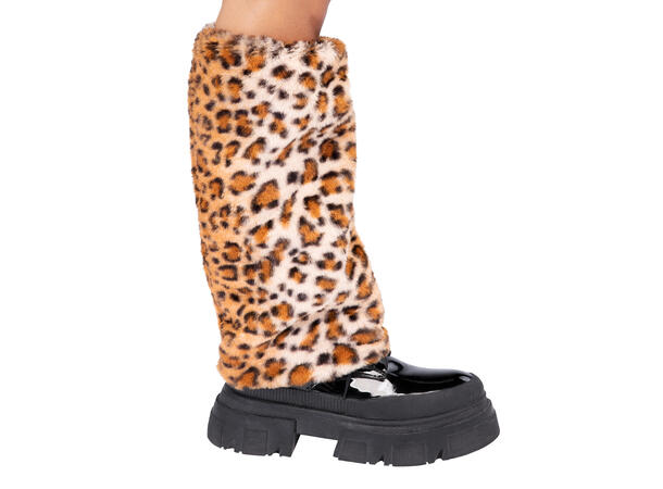 Leggvarmere - Fluffy Leopard 1 Par leggvarmere i kunstig pels 