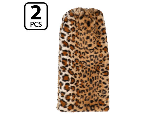 Leggvarmere - Fluffy Leopard 1 Par leggvarmere i kunstig pels 