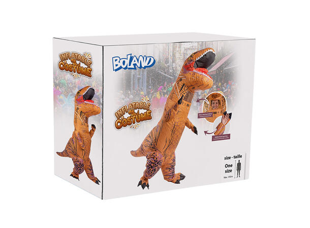 Oppblåsbar Dinosaurkostyme - Brun 1 Kostyme til voksen - Unisex - Onesize 
