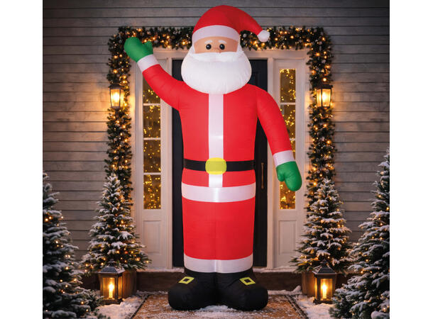 Oppblåsbar nisse m/lys - XL 1 Oppblåsbar figur m/vifte - 240cm 