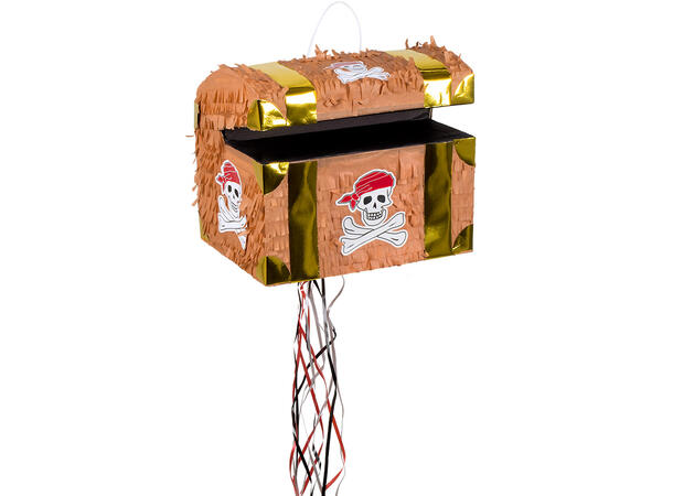 Pinata - Skattekiste 1 Pullpinata - 30x26x23cm 