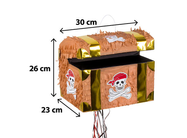 Pinata - Skattekiste 1 Pullpinata - 30x26x23cm 