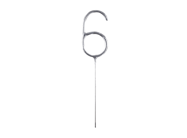 Stjerneskudd - Nummer "6" - Sølv 10 stjerneskudd - 16cm 