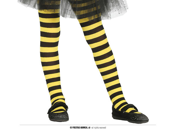 Tights - Sort/Gul striper 1 par tights til barn - Str 3-6år 