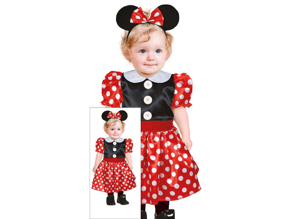 Baby - Mini Mus 1 Babykostyme - Str 12-18 Mnd (80cm) 
