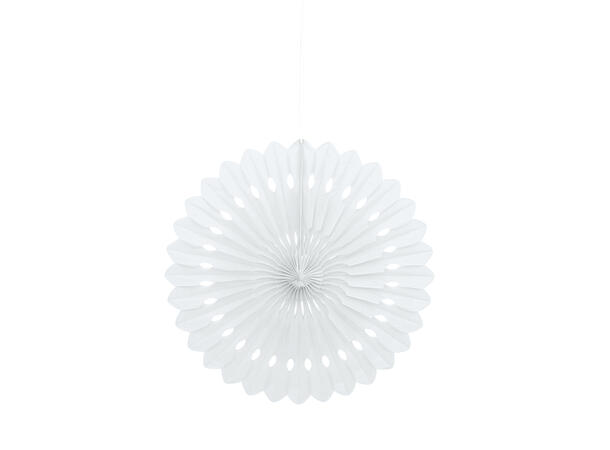 Ensfarget - Hvit 1 Pyntevifte i papir - 40cm