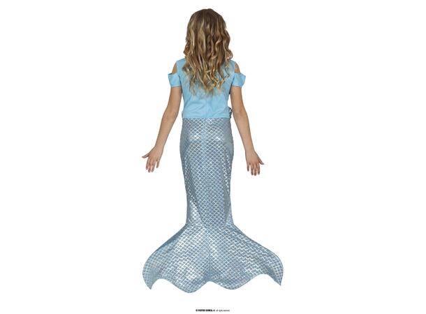 Havfrue - Lyseblå kjole 1 Barnekostyme - Str 5-6 År (123cm) 