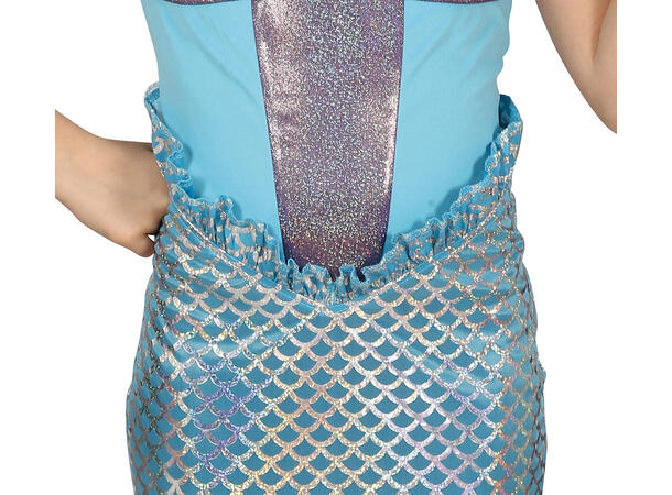 Havfrue - Lyseblå kjole 1 Barnekostyme - Str 5-6 År (123cm) 