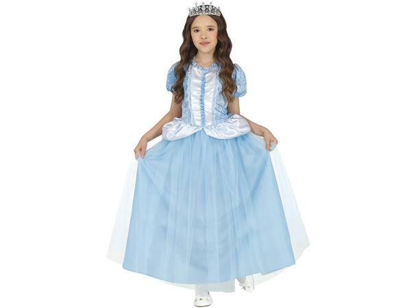 Prinsessekjole - Lyseblå 1 Barnekostyme - Str 5-6 År (123cm) 