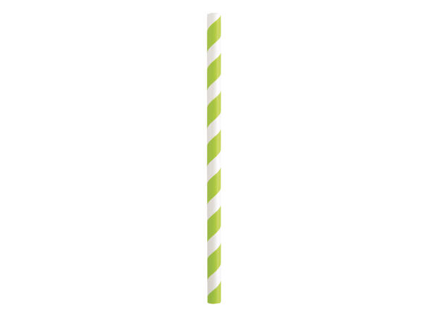 Smoothie sugerør - Striper Assortert 10 Tykke Papirsugerør - 20cm