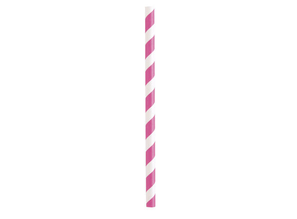 Smoothie sugerør - Striper Assortert 10 Tykke Papirsugerør - 20cm