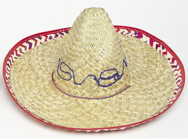 Sombrero med Sjakkmønstret Brem - Voksen 1 Stråhatt til voksen