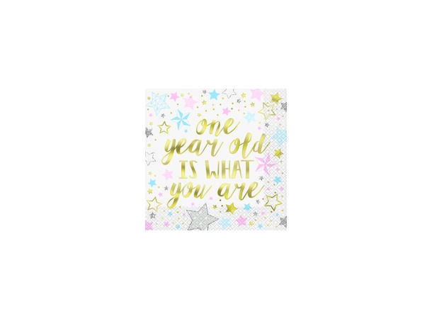 Twinkle Little Star One Year Old 16 Lunchservietter - 33x33cm