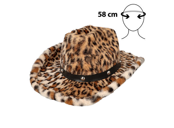 Cowboyhatt - Leopardskinn 1 Cowboyhatt til voksen - Onesize 
