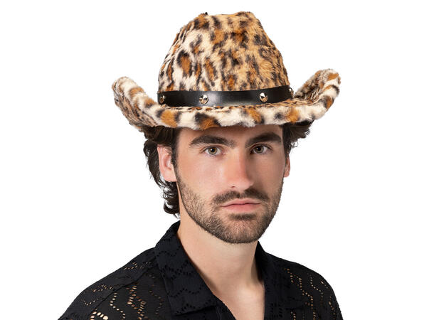 Cowboyhatt - Leopardskinn 1 Cowboyhatt til voksen - Onesize 