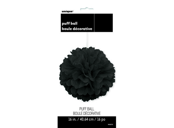 Ensfarget - Sort 1 Pompom i silkepapir - ca 40cm