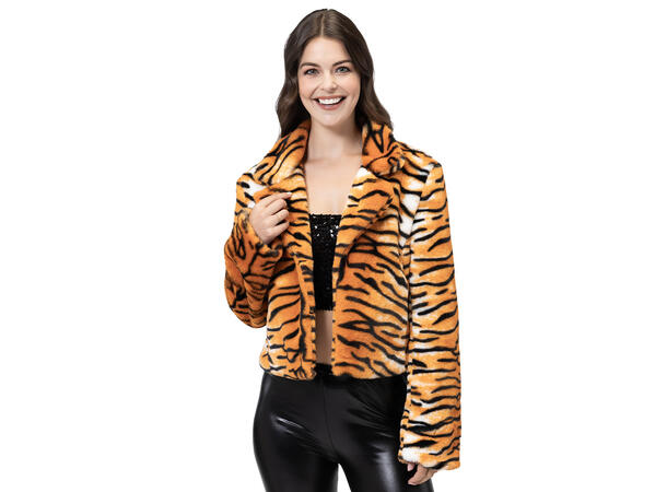 Fluffy pelsjakke  - Tiger 1 Jakke i kunstig pels - Str M/L 