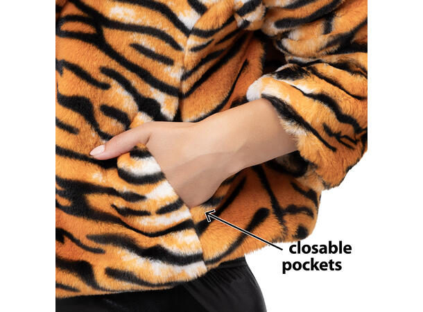 Fluffy pelsjakke  - Tiger 1 Jakke i kunstig pels - Str M/L 
