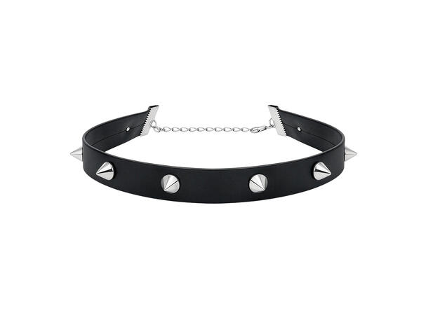 Halskjede - Choker - Sort m/Nagler 1 Halskjede i metall/plast 