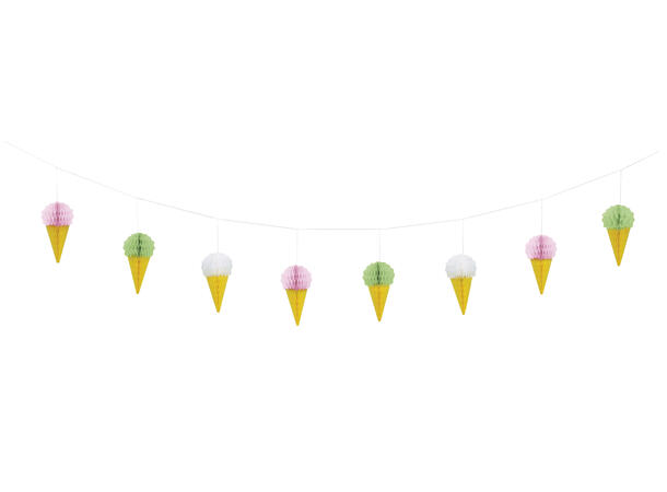 Honeycomb - Iskrem 1 Papirgirlander mini honeycomb - 214cm