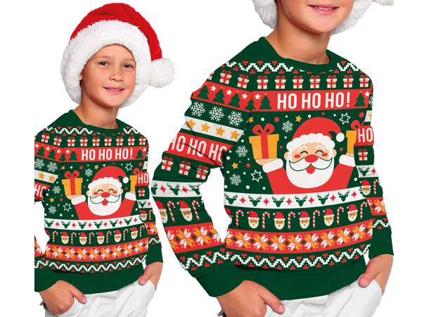 Julegenser - "HO HO HO" 1 Genser til barn - Str 10-12år 