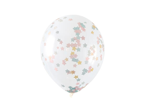 Konfettiballonger - Stjerne Assortert 5 Konfettiballonger m stjerner-40cm(16")