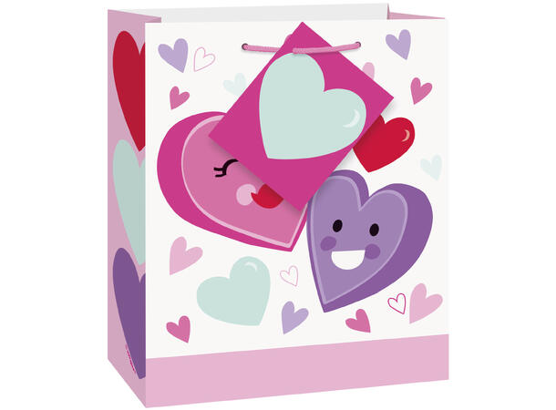 Smilende Hjerte 1 Liten gavepose i papir - 11,5x15cm