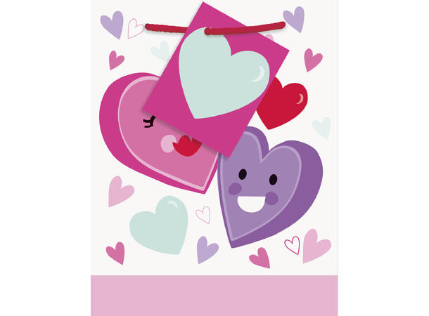Smilende Hjerte 1 Liten gavepose i papir - 11,5x15cm