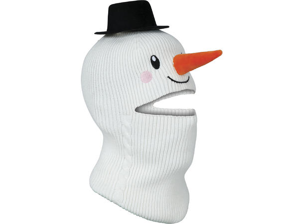 Snømannlue m/hals og hatt 1 Lue til barn i polyester - onesize 