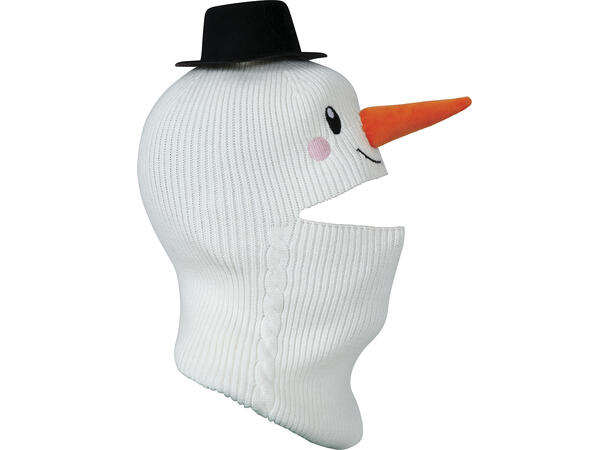 Snømannlue m/hals og hatt 1 Lue til barn i polyester - onesize 