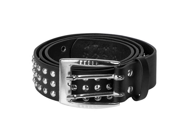 Sort belte med nagler - Studs 1 Belte til voksen - (123x3,5cm) 