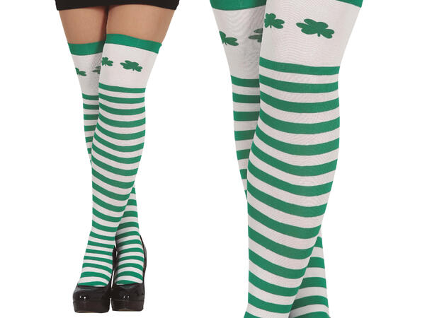 Strømper - St. Patricks Day - Grønn/hvit 1 Par strømper i polyseter - Onesize 