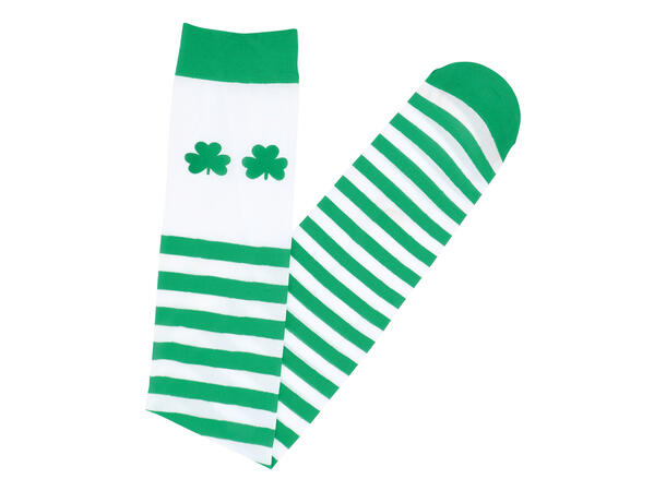 Strømper - St. Patricks Day - Grønn/hvit 1 Par strømper i polyseter - Onesize 