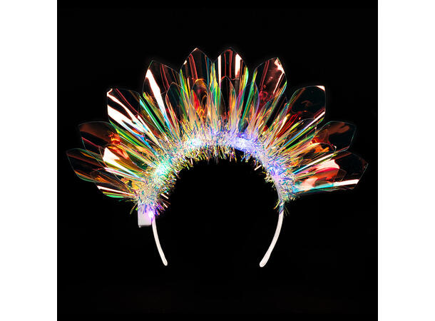 Tiara - Glorie krone med LED-lys 1 Tiara med LED-lys til voksen 