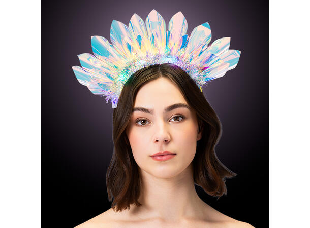Tiara - Glorie krone med LED-lys 1 Tiara med LED-lys til voksen 