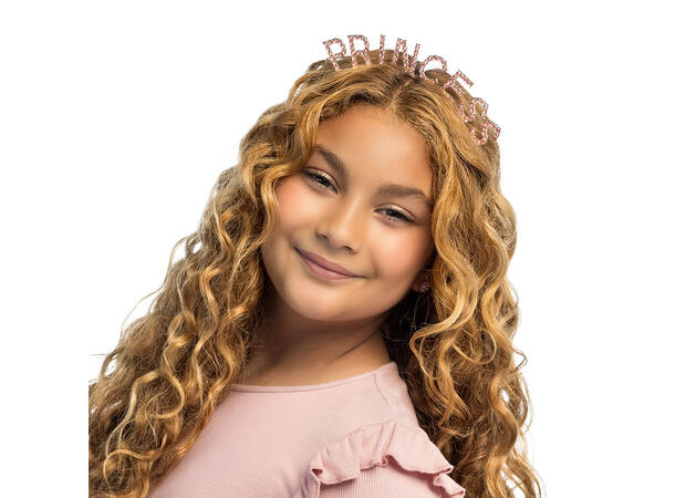 Tiara - "PRINCESS" - Rosa 1 Tiara i metall til voksen 
