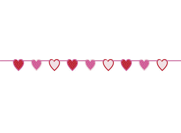 Banner Sjablonger - Valentines Hjerter 1 Blokkbanner i papir