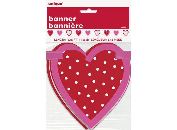 Banner Sjablonger - Valentines Hjerter 1 Blokkbanner i papir
