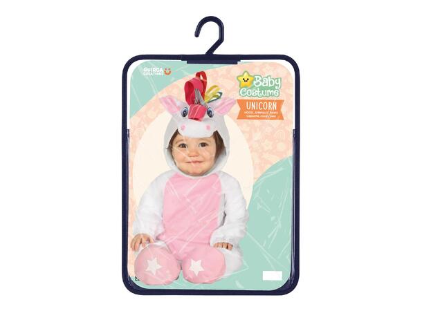 Enhjørning - Onepiece 1 Babykostyme - Str 12-18 Mnd (80cm) 