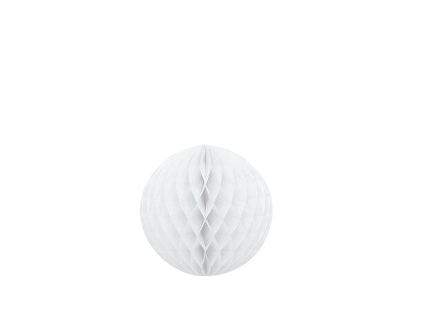 Ensfarget - Hvit 1 Honeycomb ball i papir - 20cm