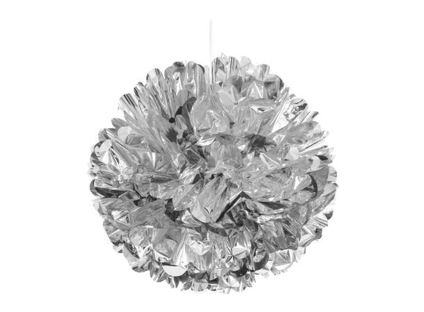 Ensfarget - Sølv Metallic 1 Pompom i silkepapir - ca 40cm