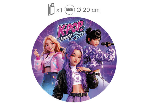 K-Pop 1 Spiselig kakeskilt - 20cm 