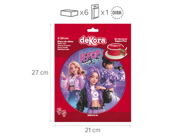 K-Pop 1 Spiselig kakeskilt - 20cm 